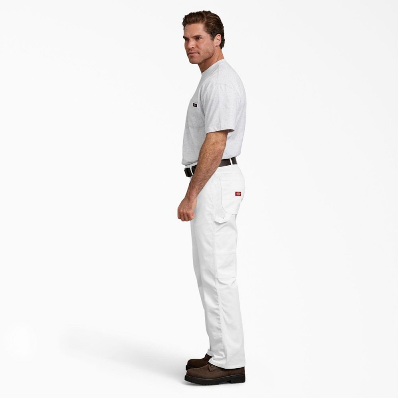 Men's Dickies FLEX Relaxed Fit Painter's Pants White | 0816925-IV