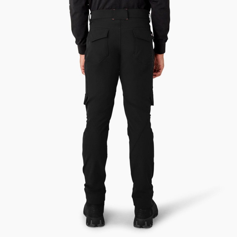 Men's Dickies FLEX Slim Fit Double Knee Tapered Pants Black | 6370584-ZN