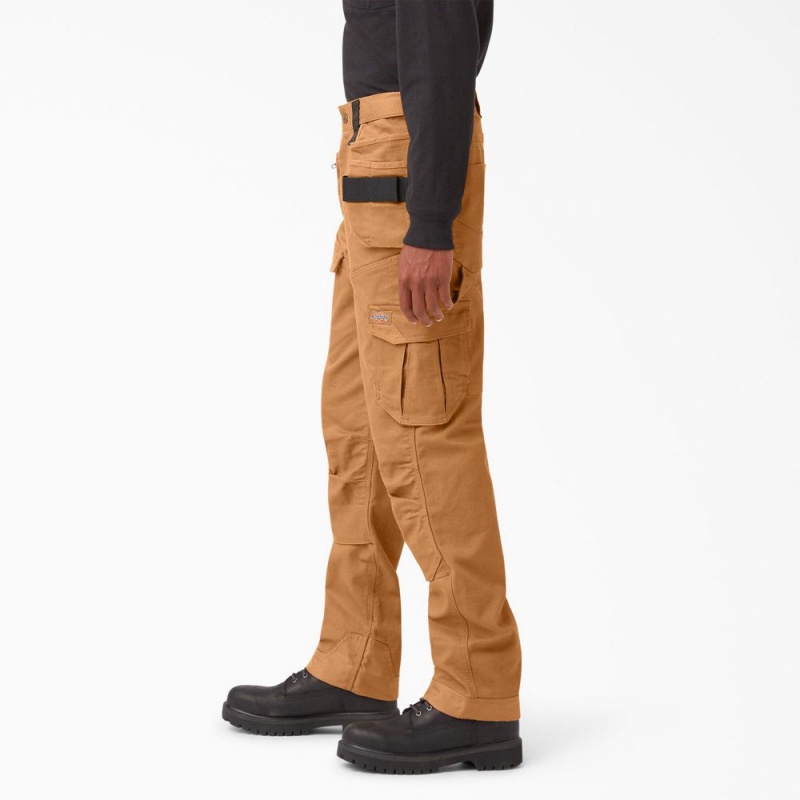 Men's Dickies FLEX Temp-iQ 365 Regular Fit Duck Pants Brown | 7614329-OH