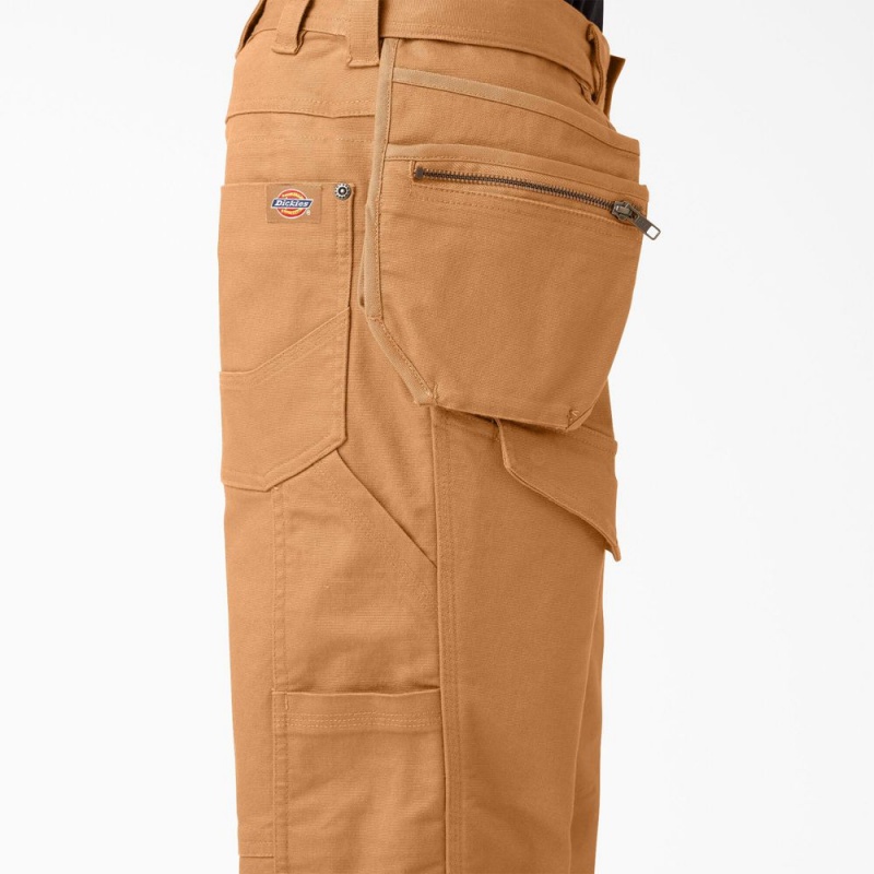 Men's Dickies FLEX Temp-iQ 365 Regular Fit Duck Pants Brown | 7614329-OH