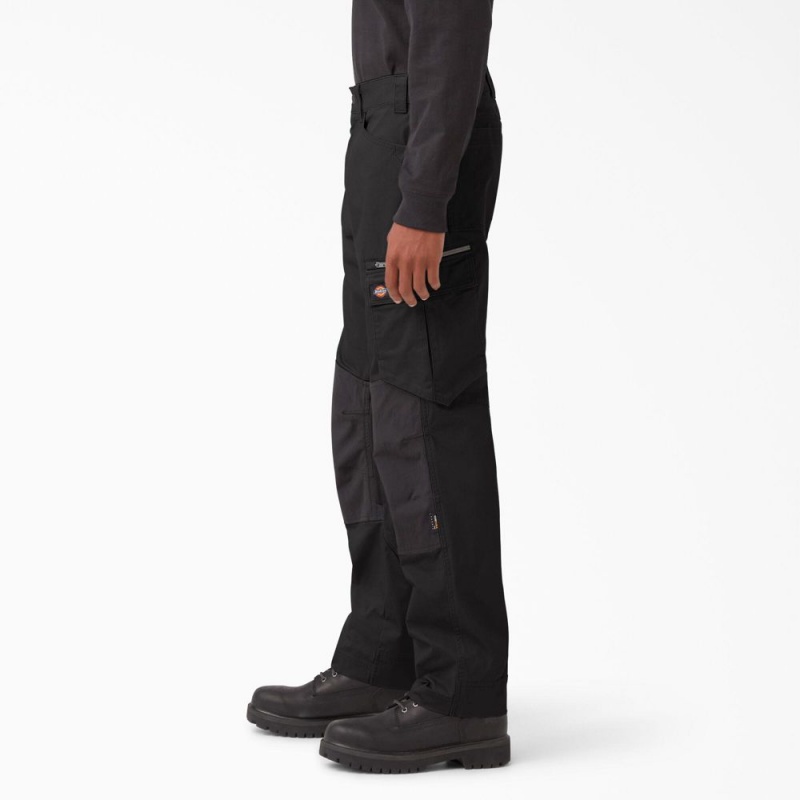 Men's Dickies FLEX Temp-iQ® 365 Regular Fit Pants Black | 3410928-DT