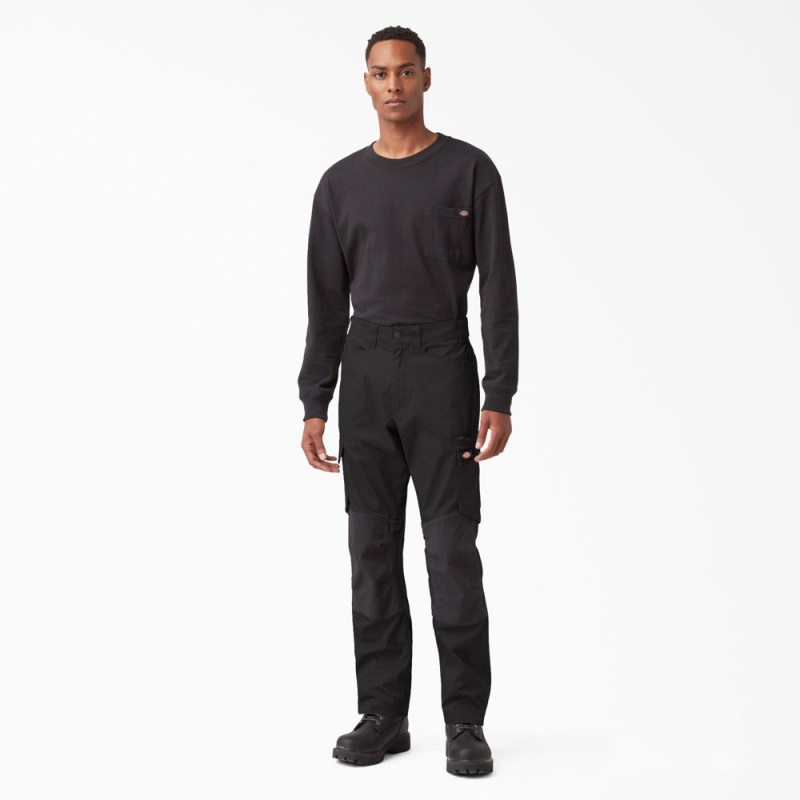 Men's Dickies FLEX Temp-iQ® 365 Regular Fit Pants Black | 3410928-DT