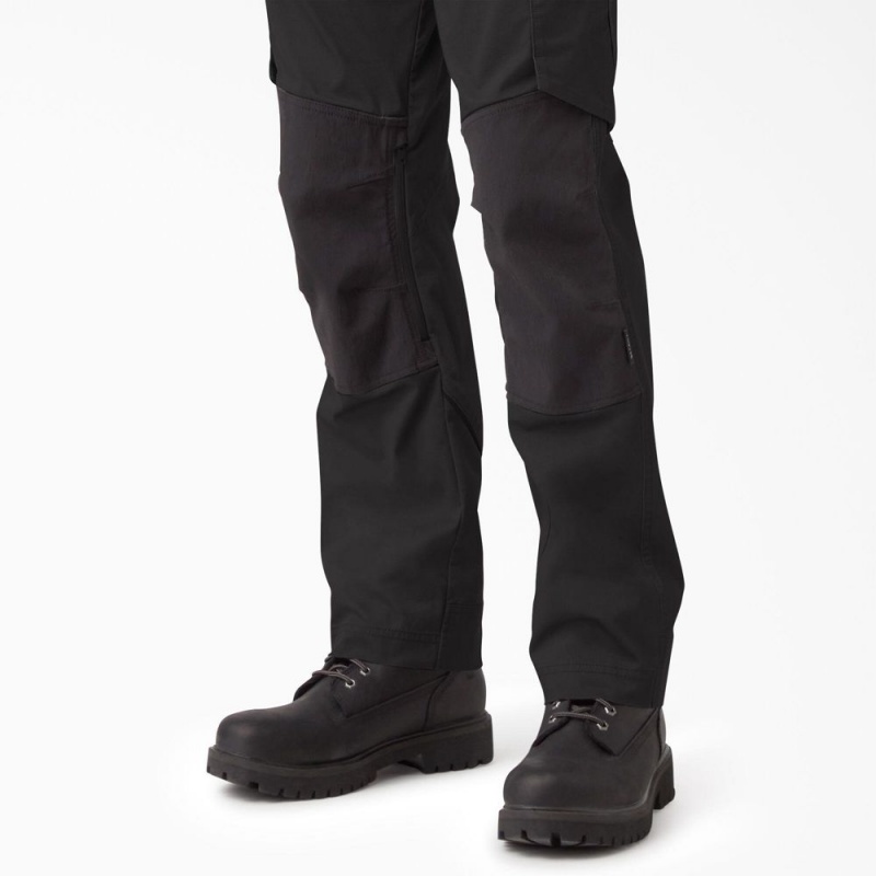 Men's Dickies FLEX Temp-iQ® 365 Regular Fit Pants Black | 3410928-DT