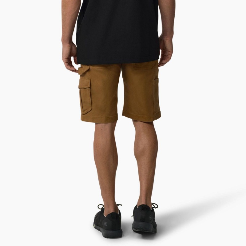 Men's Dickies FLEX Temp-iQ® 365 Regular Fit Tech Duck Shorts Brown | 5806921-ZB