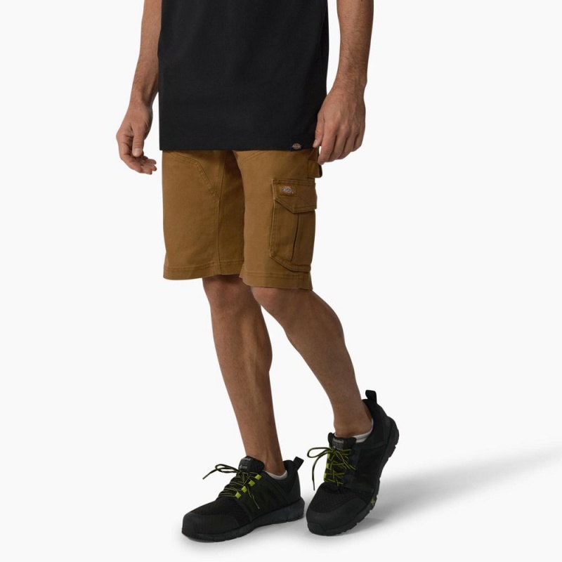 Men's Dickies FLEX Temp-iQ® 365 Regular Fit Tech Duck Shorts Brown | 5806921-ZB