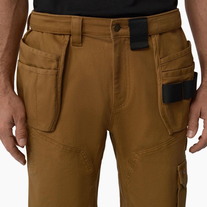 Men's Dickies FLEX Temp-iQ® 365 Regular Fit Tech Duck Shorts Brown | 5806921-ZB