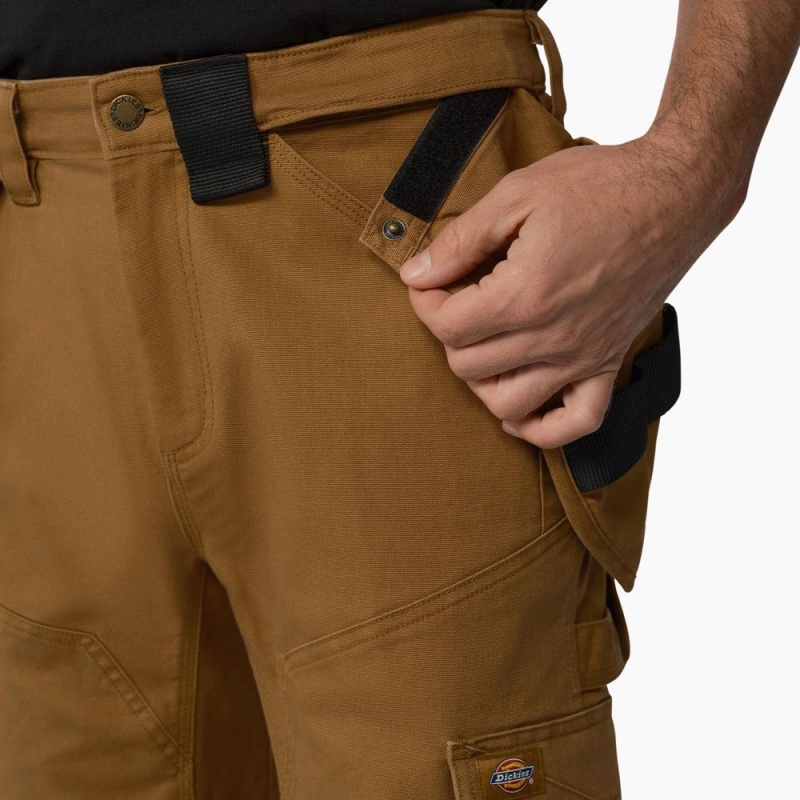 Men's Dickies FLEX Temp-iQ® 365 Regular Fit Tech Duck Shorts Brown | 5806921-ZB