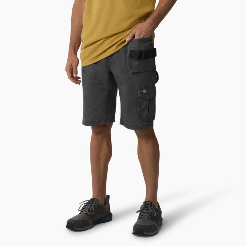 Men's Dickies FLEX Temp-iQ® 365 Regular Fit Tech Duck Shorts Grey | 6592380-EA