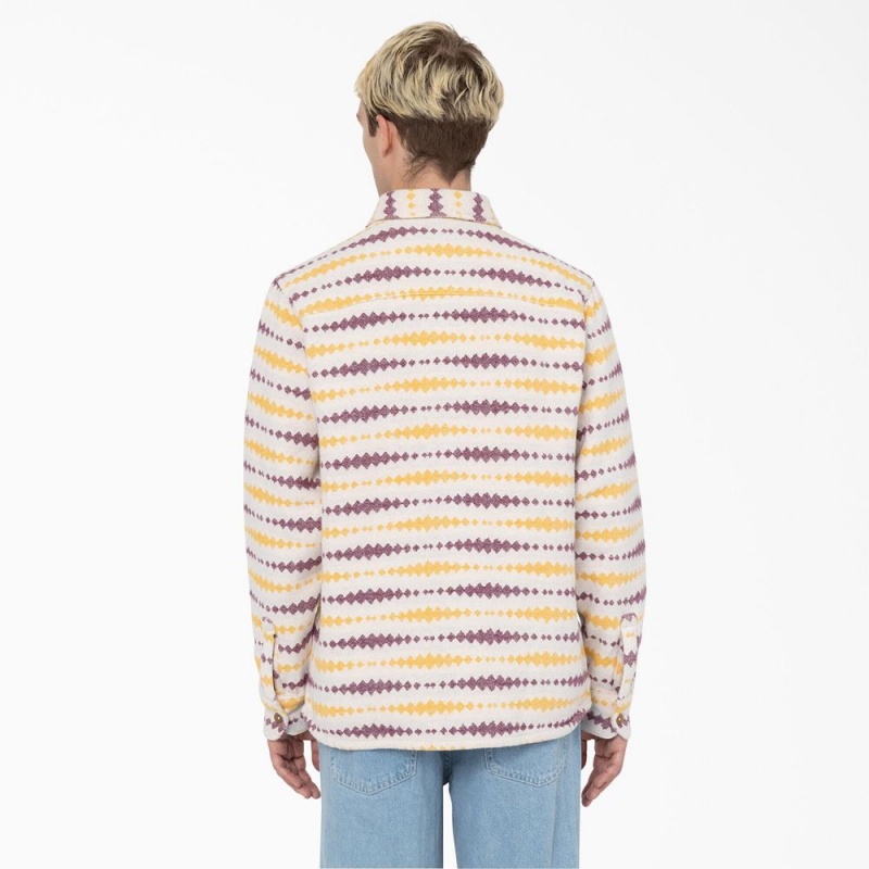 Men's Dickies Falkville Long Sleeve Shirt Yellow | 0468531-HG