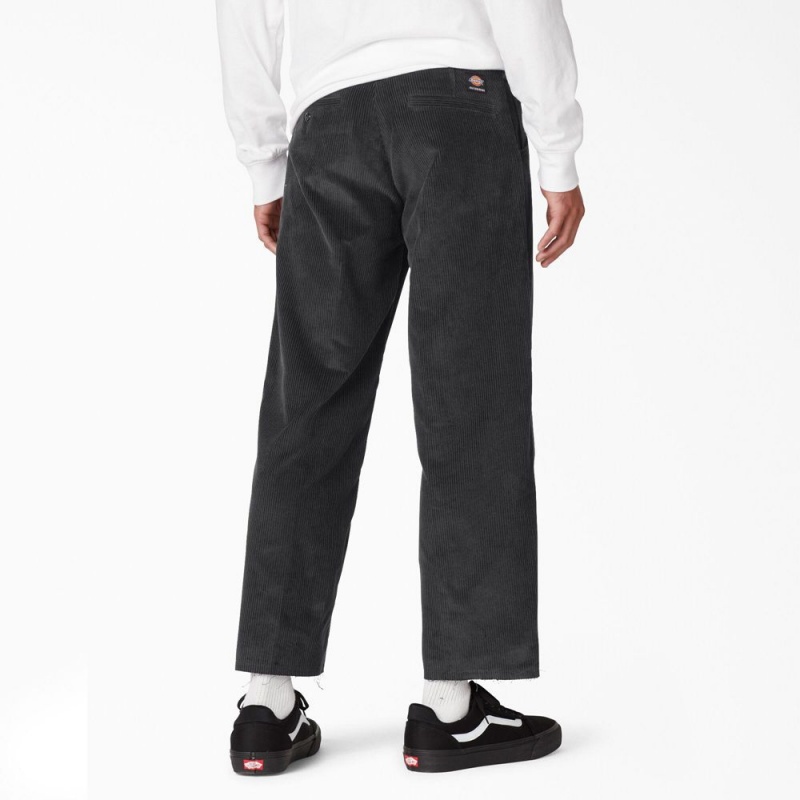 Men's Dickies Franky Villani Sicko Loose Fit Corduroy Double Knee Pants Black | 8597624-HQ