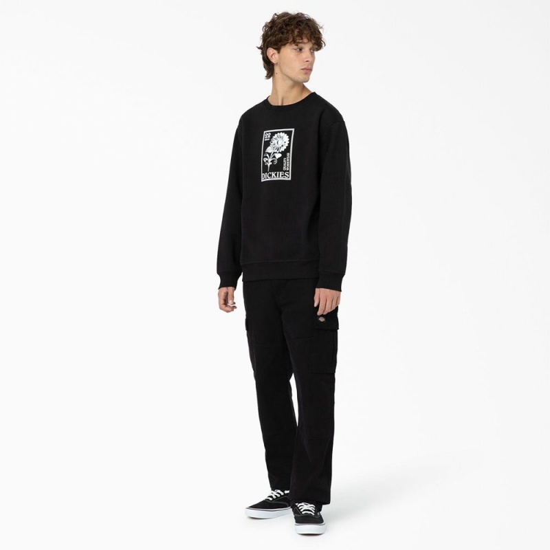 Men's Dickies Garden Plain Graphic Sweatshirt Black | 5734012-CB