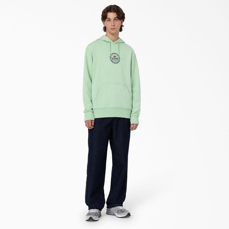 Men's Dickies Greensburg Graphic Hoodie Green | 7580342-EP