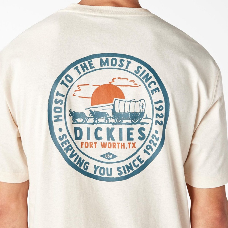 Men's Dickies Greensburg Graphic T-Shirt Beige | 5803419-ZX