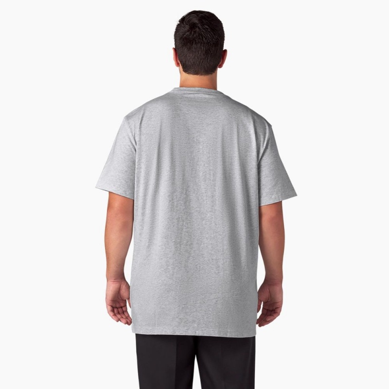 Men's Dickies Heavyweight Short Sleeve Pocket T-Shirt Grey | 5329107-SM