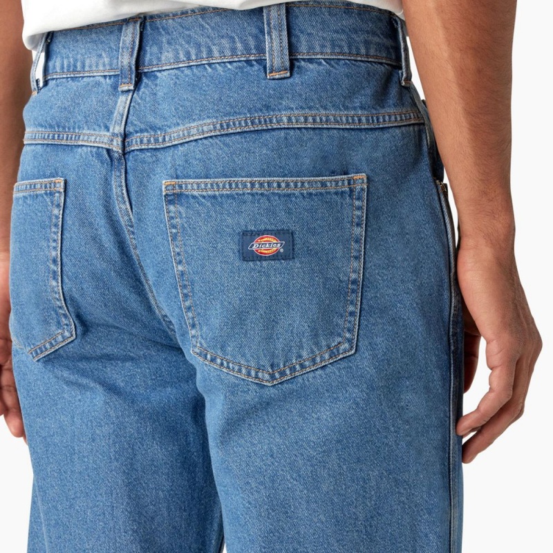 Men's Dickies Houston Relaxed Fit Jeans Blue | 6427015-JQ