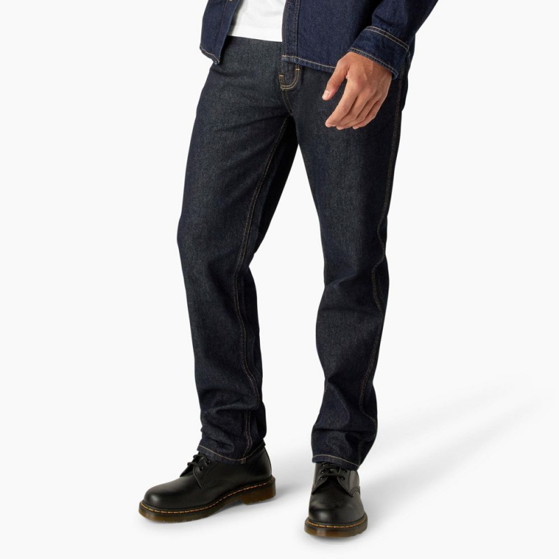 Men's Dickies Houston Relaxed Fit Jeans Blue | 9317652-VX