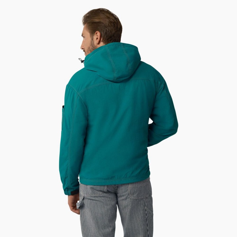 Men's Dickies Jackson Windbreaker Jacket Turquoise | 4513297-DZ