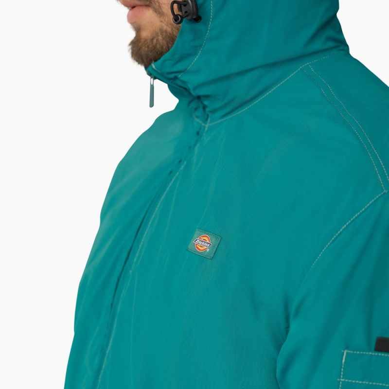 Men's Dickies Jackson Windbreaker Jacket Turquoise | 4513297-DZ