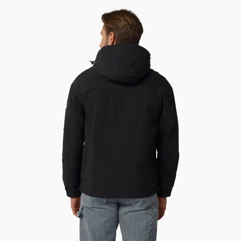 Men's Dickies Jackson Windbreaker Jacket Black | 9047853-KD