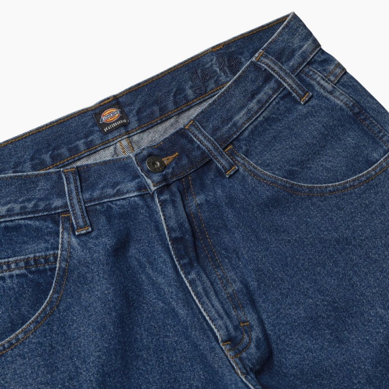 Men's Dickies Jake Hayes Relaxed Fit Jeans Blue | 4163027-DC