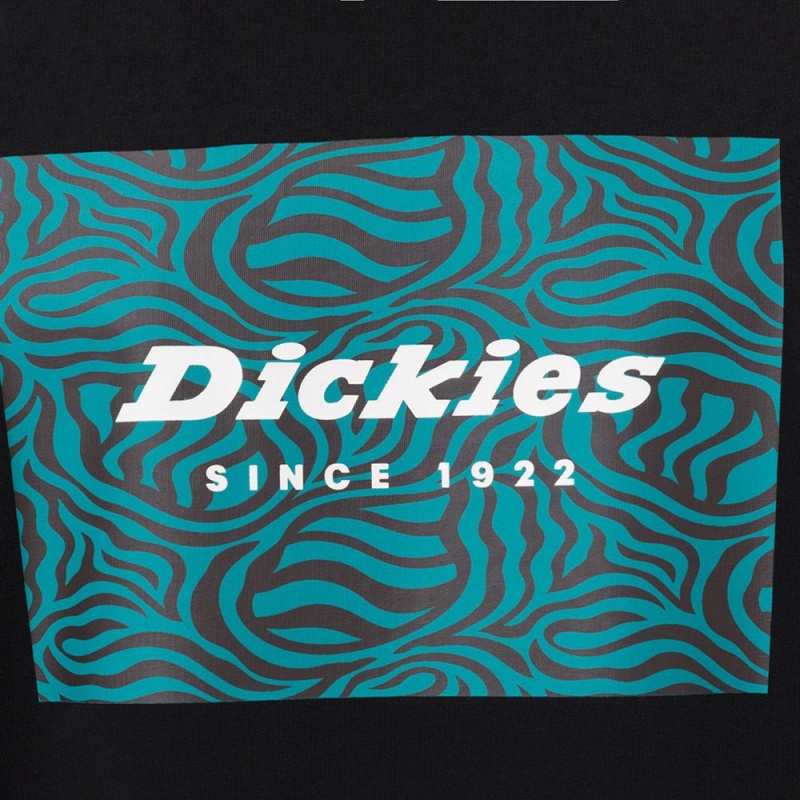 Men's Dickies Leesburg Short Sleeve T-Shirt Black | 6230197-LM