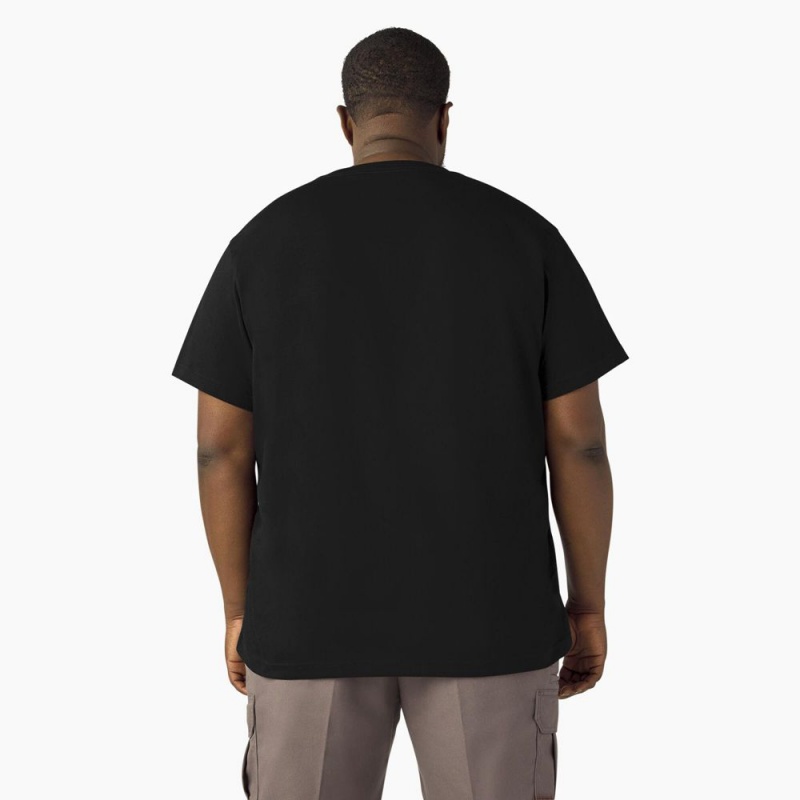 Men's Dickies Lightweight Short Sleeve Pocket T-Shirt Black | 8093745-AE