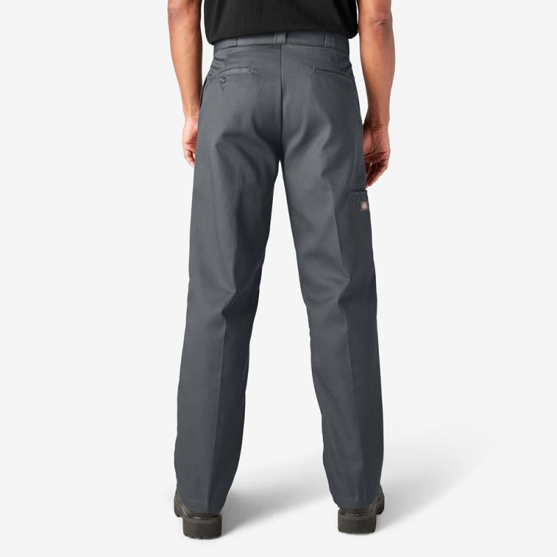 Men's Dickies Loose Fit Double Knee Work Pants Grey | 0516879-QK