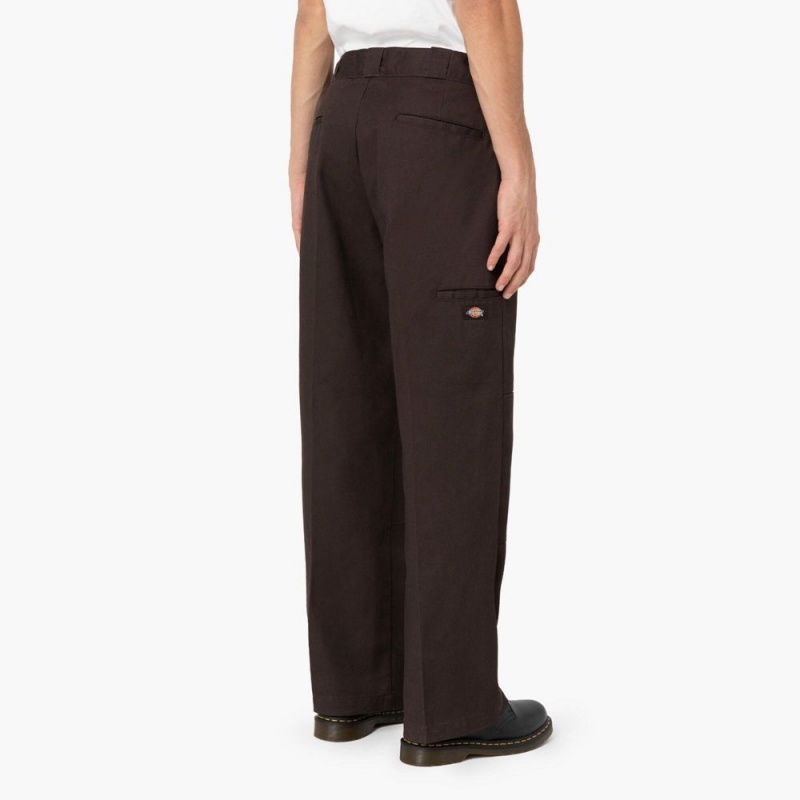 Men's Dickies Loose Fit Double Knee Work Pants Brown | 4935012-QD