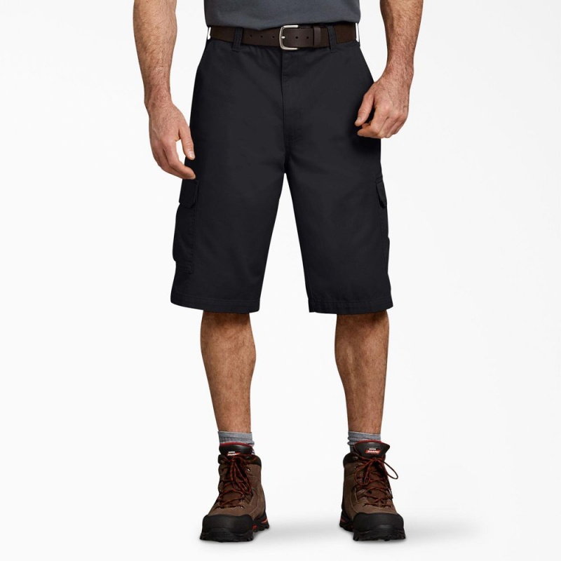 Men\'s Dickies Loose Fit Work Shorts Black | 1850763-MI