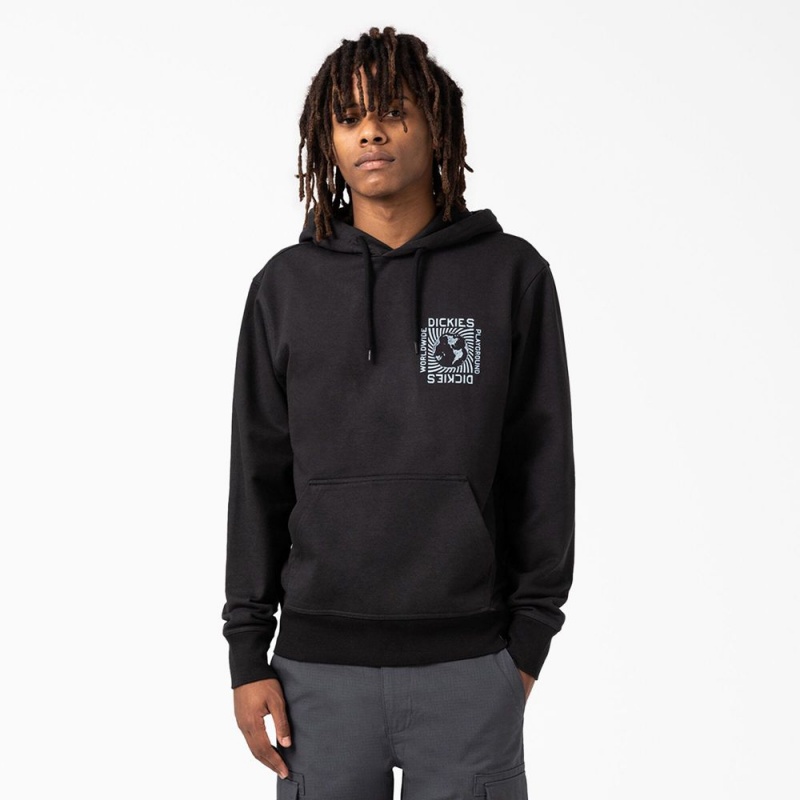 Men's Dickies Marbury Graphic Hoodie Black | 7062593-TX