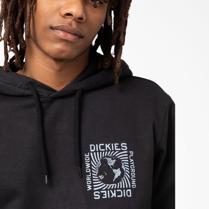 Men's Dickies Marbury Graphic Hoodie Black | 7062593-TX