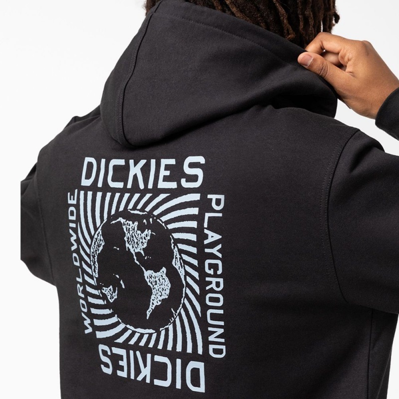 Men's Dickies Marbury Graphic Hoodie Black | 7062593-TX