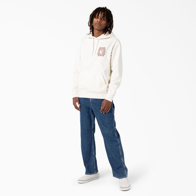 Men's Dickies Marbury Graphic Hoodie White | 6102357-IC