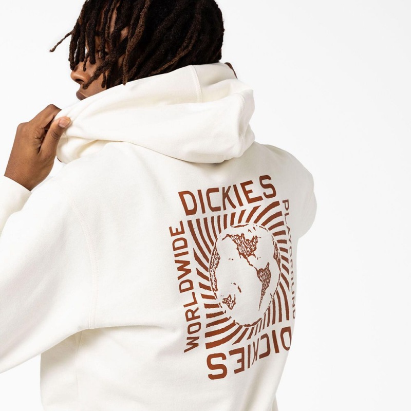 Men's Dickies Marbury Graphic Hoodie White | 6102357-IC