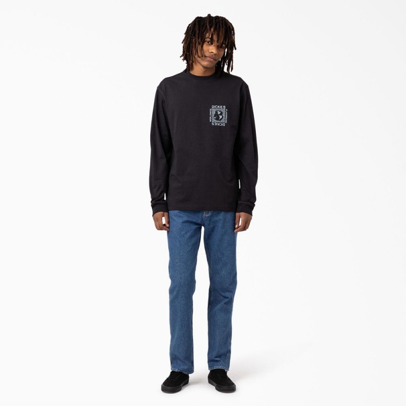 Men's Dickies Marbury Long Sleeve T-Shirt Black | 2948513-AQ