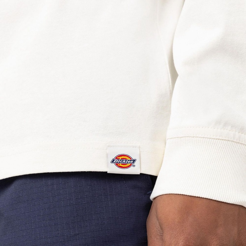 Men's Dickies Marbury Long Sleeve T-Shirt White | 7348520-PX