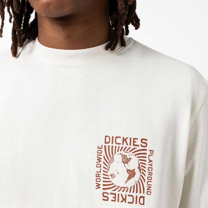 Men's Dickies Marbury Short Sleeve T-Shirt White | 6132749-QL