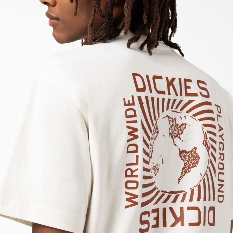 Men's Dickies Marbury Short Sleeve T-Shirt White | 6132749-QL