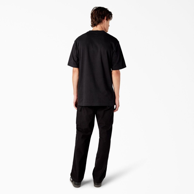 Men's Dickies Melvern Graphic T-Shirt Black | 9852403-WP