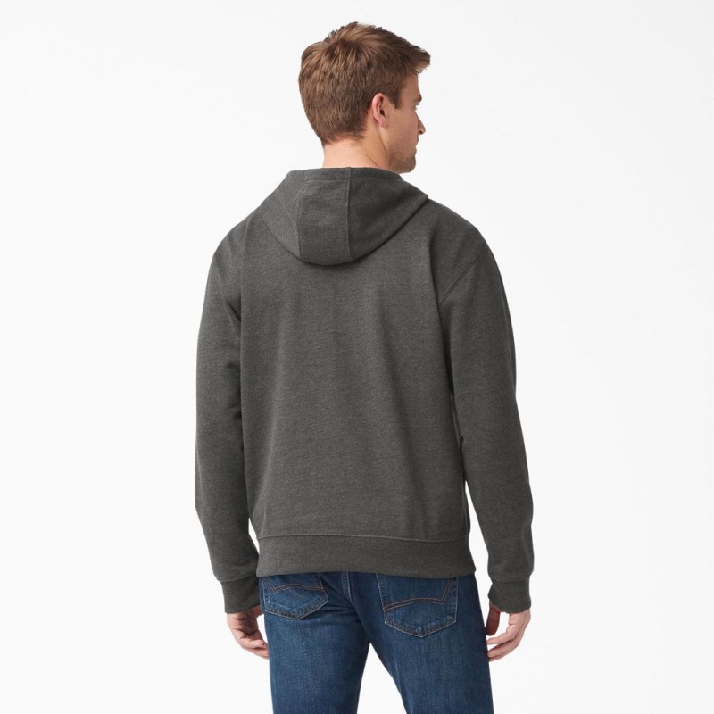 Men's Dickies Midweight Fleece Hoodie Grey | 0128436-AL