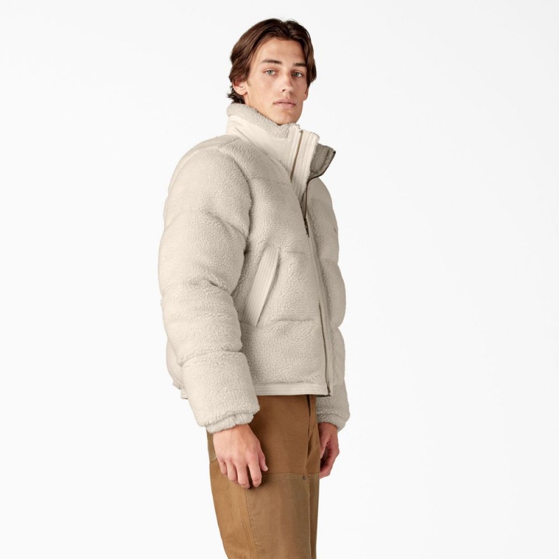 Men's Dickies Mount Hope Puffer Jacket Beige | 8713460-CV