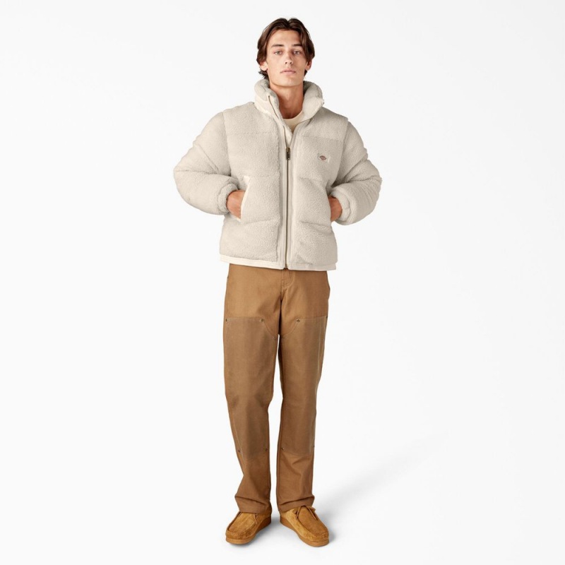 Men's Dickies Mount Hope Puffer Jacket Beige | 8713460-CV