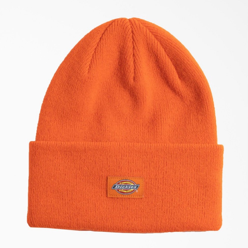 Men\'s Dickies Neon Cuffed Beanie Orange | 0925718-RD