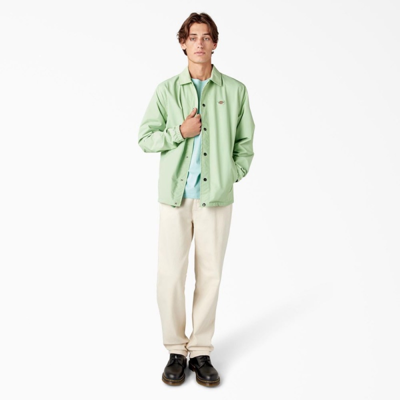 Men's Dickies Oakport Coaches Jacket Green | 8154720-WT