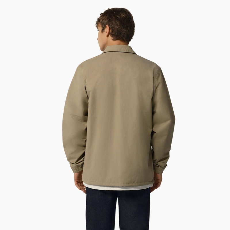 Men's Dickies Oakport Coaches Jacket Khaki | 2096173-FG