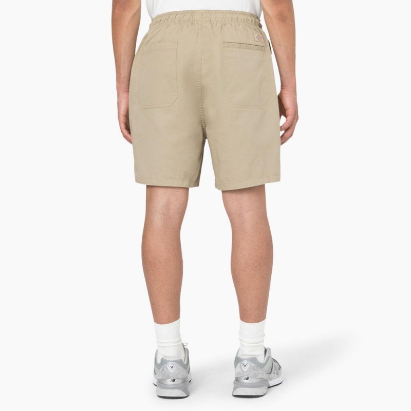 Men's Dickies Pelican Rapids Relaxed Fit Shorts Khaki | 2708439-QH