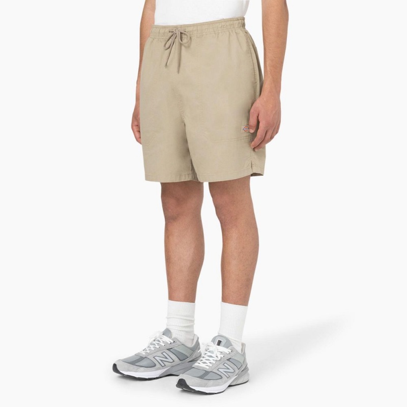 Men's Dickies Pelican Rapids Relaxed Fit Shorts Khaki | 2708439-QH