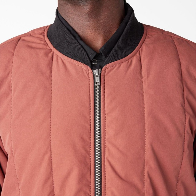 Men's Dickies Premium Collection Quilted Jacket Pink | 2760189-MV