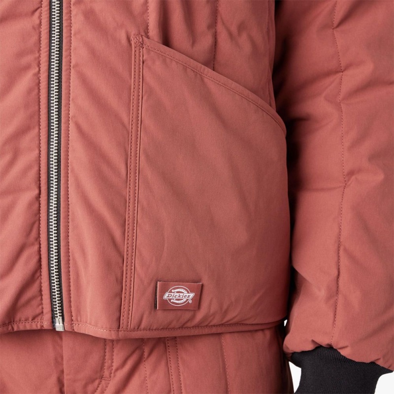 Men's Dickies Premium Collection Quilted Jacket Pink | 2760189-MV