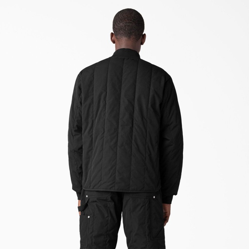 Men's Dickies Premium Collection Quilted Jacket Black | 7638250-AB